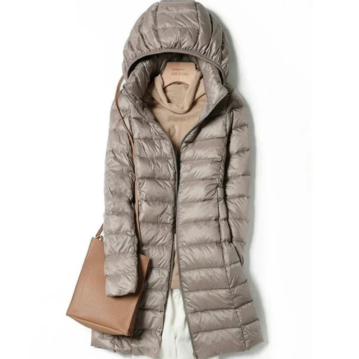 Street-Wave Long Winter Coat For Women With Hood Warm Puffer Jacket For Cold Weather Outdoor Wear