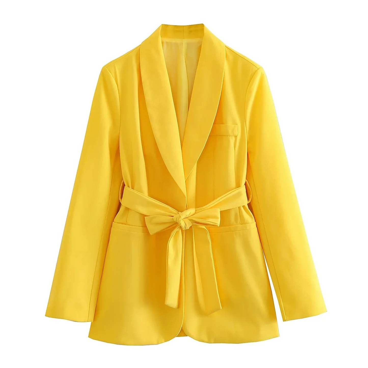 Street-Wave Red Blazer And Pants Set For Women, Elegant Premium City Suit With Belt Tie