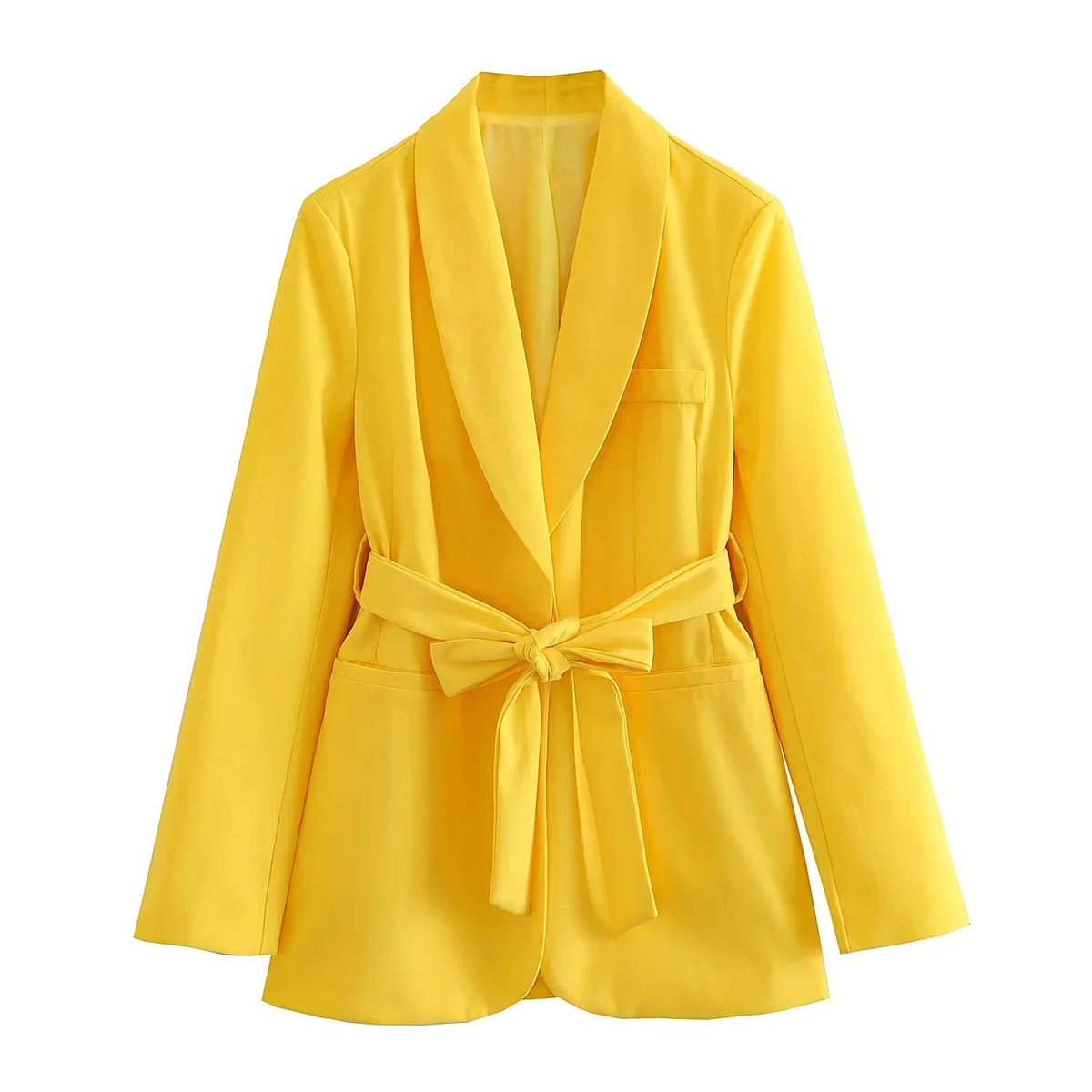Street-Wave Red Blazer And Pants Set For Women, Elegant Premium City Suit With Belt Tie