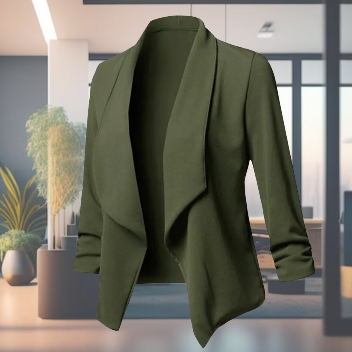 Streetwave Open Front Lightweight Blazer Burgundy For Women With Elegant Draped Silhouette And No Closure