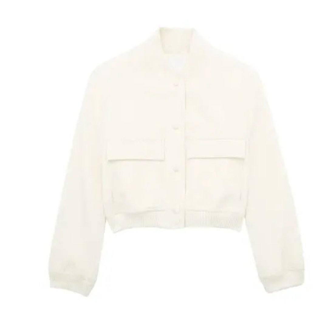 Street-Wave Womens Short Jacket With Crew Neck Premium Materials All Season Outerwear