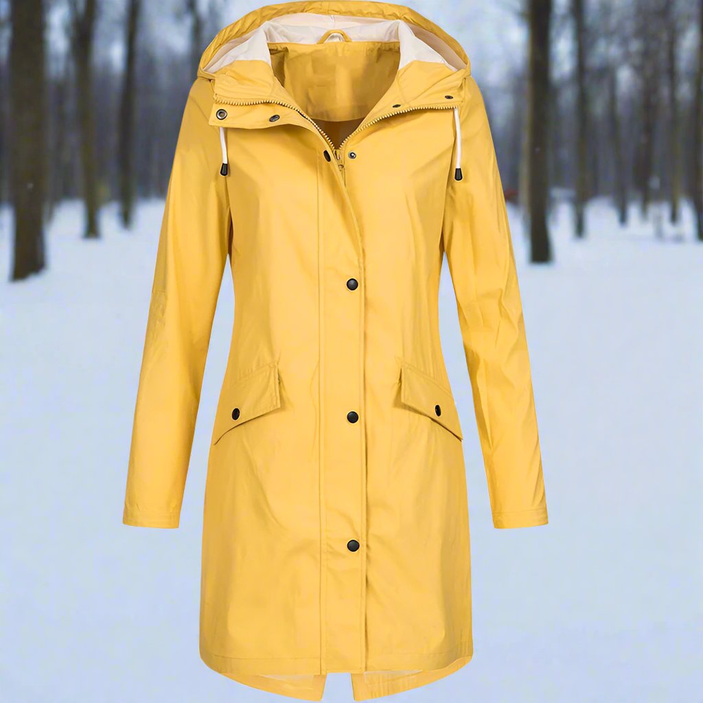 Street-wave Hooded Rain Jacket For Women Loose Fit Mid-Thigh Water-Resistant Premium Urban Comfort