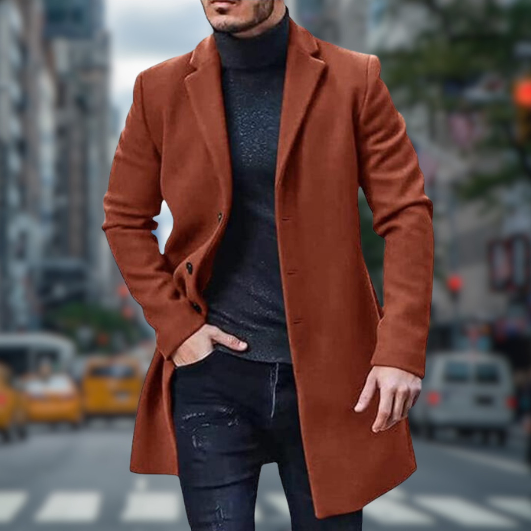 Street-wave Belloni Classic Long Trench Coat for Men Warmth Comfort and Timeless Style