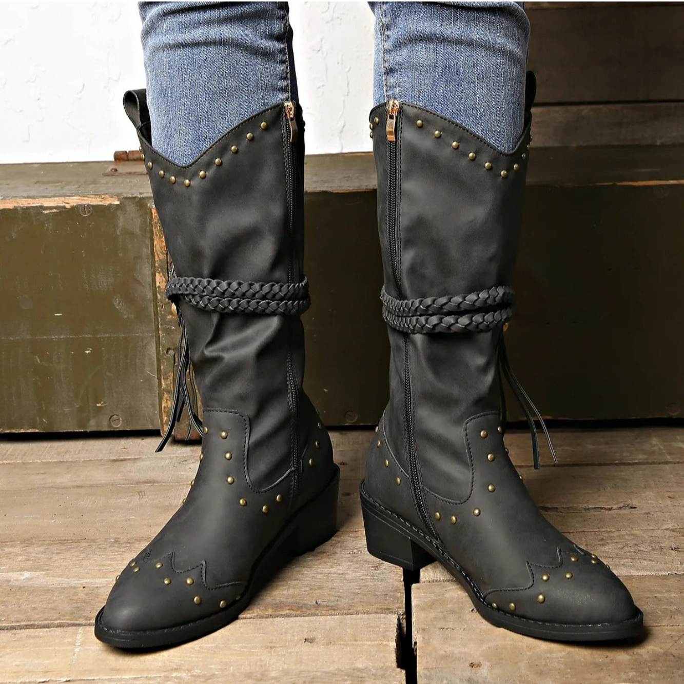 Street Wave Womens Western Boots Elegant Comfort All Day Versatility Premium Leather Construction For Women
