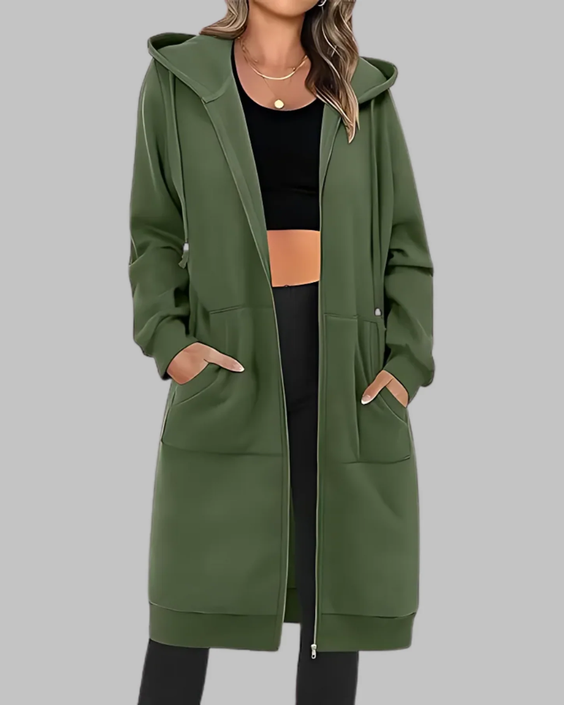 Streetwave Oversized Zip Up Long Jacket For Women Comfort And Layering Essentials