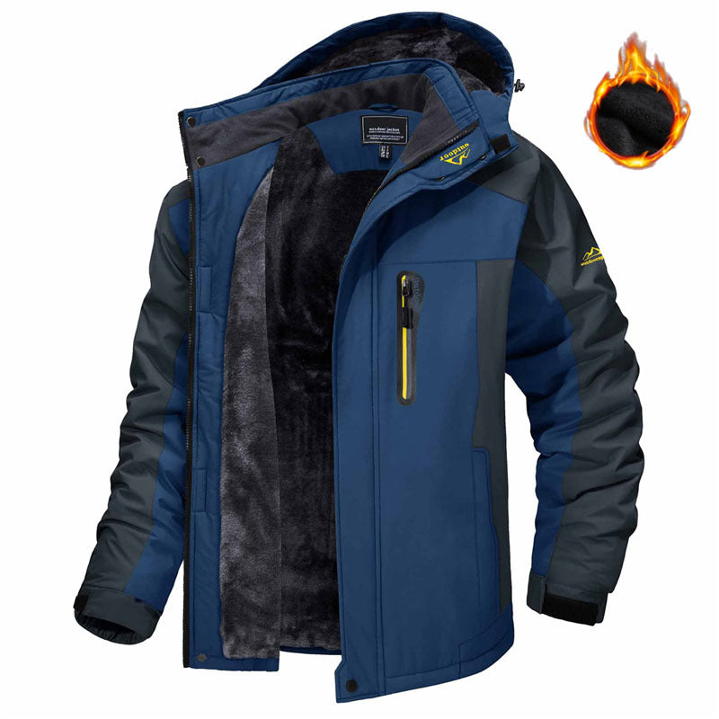 Street-wave Men's Winter Jacket Waterproof and Windproof Insulated with Plush Fleece Lining