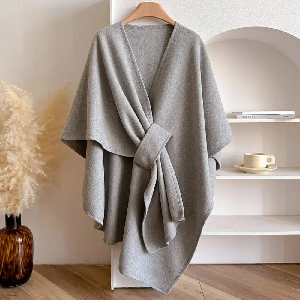 Street-Wave Wrap Windbreaker Coat For Women With Elegant Draping And Everyday Comfort