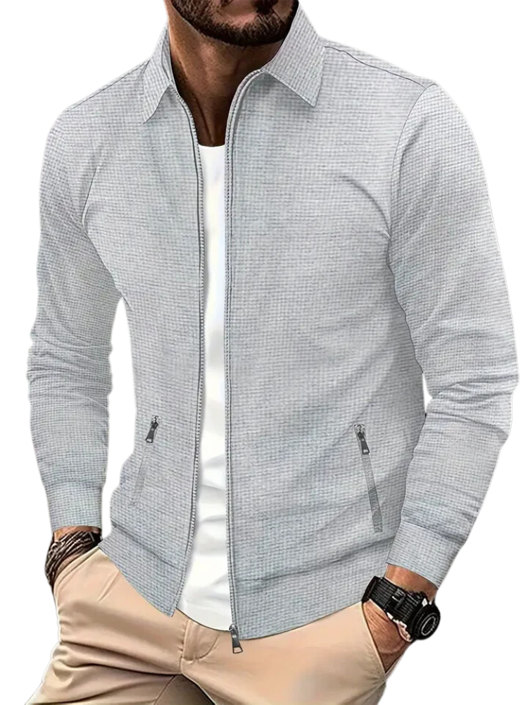 Street-wave Lightweight Zip Jacket for Men With Zippered Pockets And Elastic Cuffs