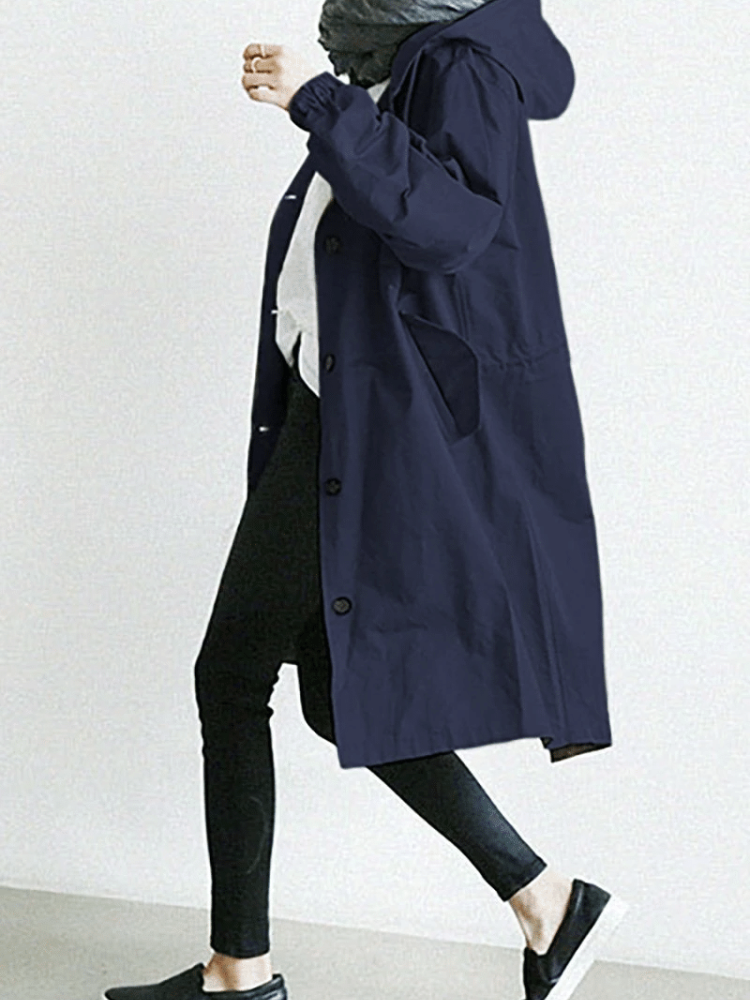 Street-wave Windbreaker Coat For Women Stylish Durable Weather Resistant Outerwear With Cozy Comfort