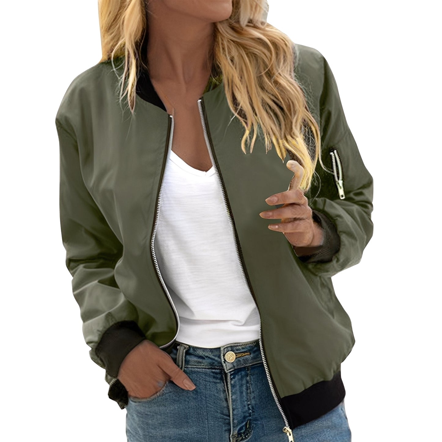 Street Wave Vintage Bomber Jacket For Women With Retro Style And Comfortable Fit
