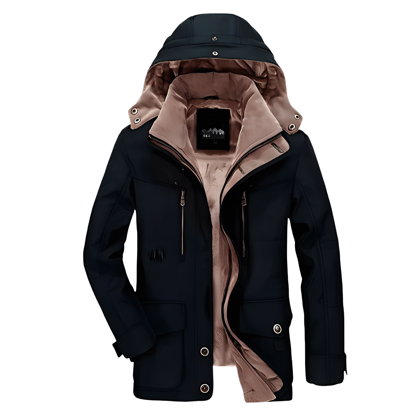 Street-Wave Men Warm Puffer Jacket With Hood Water-Resistant Insulated Winter Coat