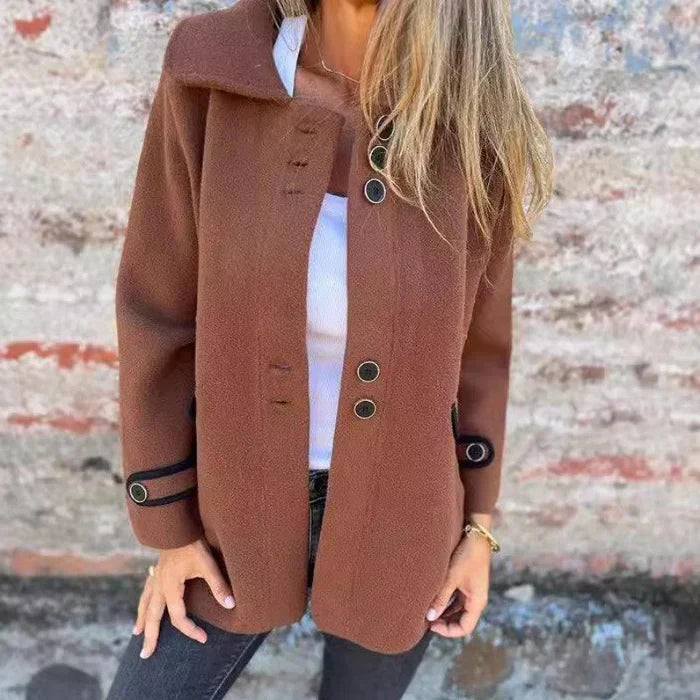 Street-wave Womens Button Front Jacket Stylish Elegant Everyday Silhouette Versatile All Day Wear