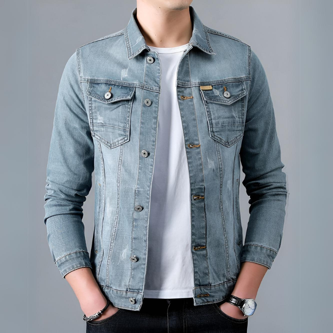 Street-wave Classic Mens Denim Jacket Durable Versatile Everyday Wear For Men Create Timeless Style