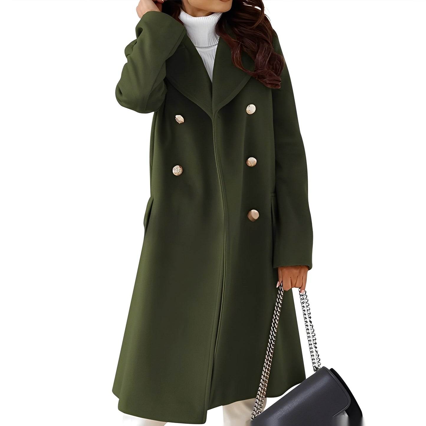 Street-wave Double-Breasted Wool Coat For Women — Timeless Warmth, Structured Silhouette