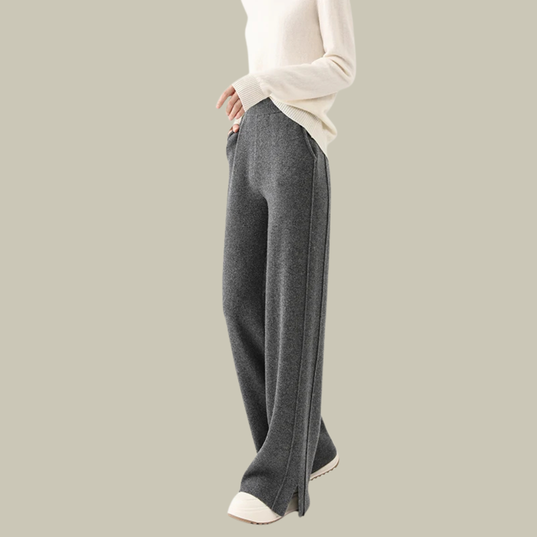 Street Wave Jasmine Women High Waist Wool Trousers Elegant Timeless