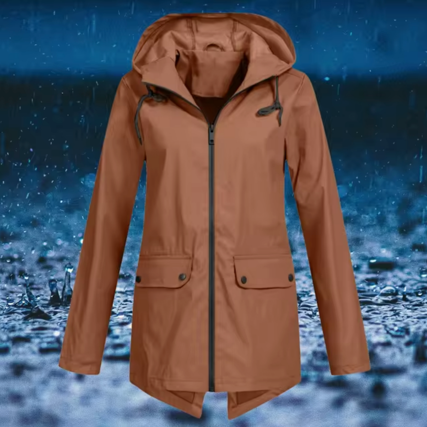 Street-Wave Women Waterproof Rain Jacket With Hood All-Weather Protection Durable Materials For Everyday Comfort