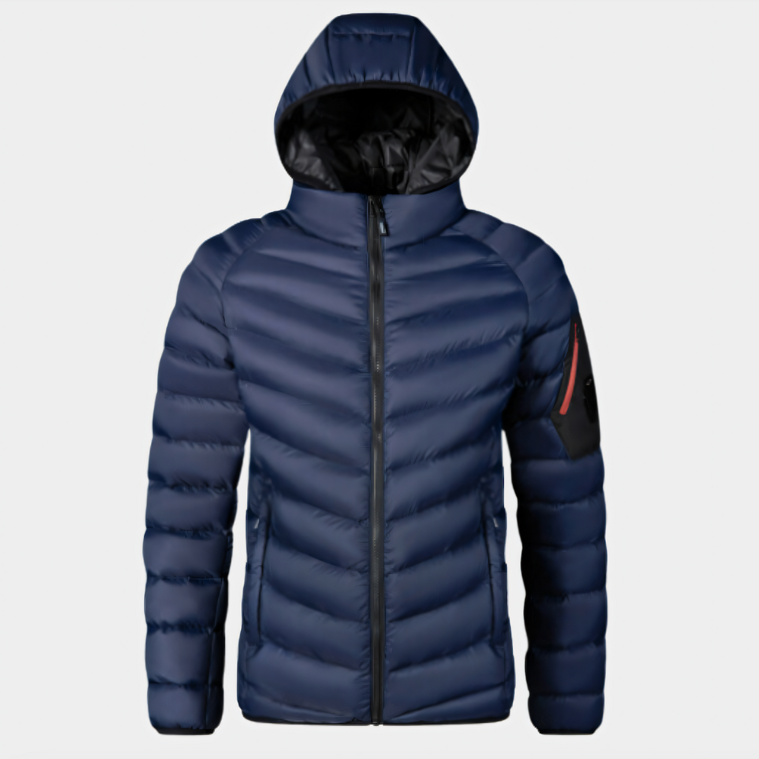 Street-wave Puffer Jacket For Men With Goose Down Insulation And Water-Resistant Shell Hooded