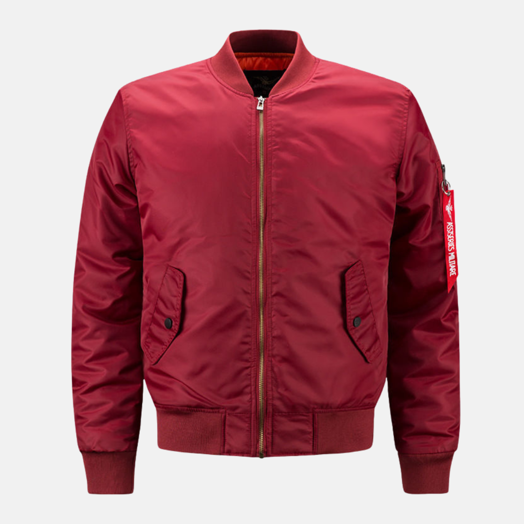 Men's Bomber Jacket With Relaxed Fit Wind Resistant Fabric Pockets And Ribbed Hem Nordisk Flair