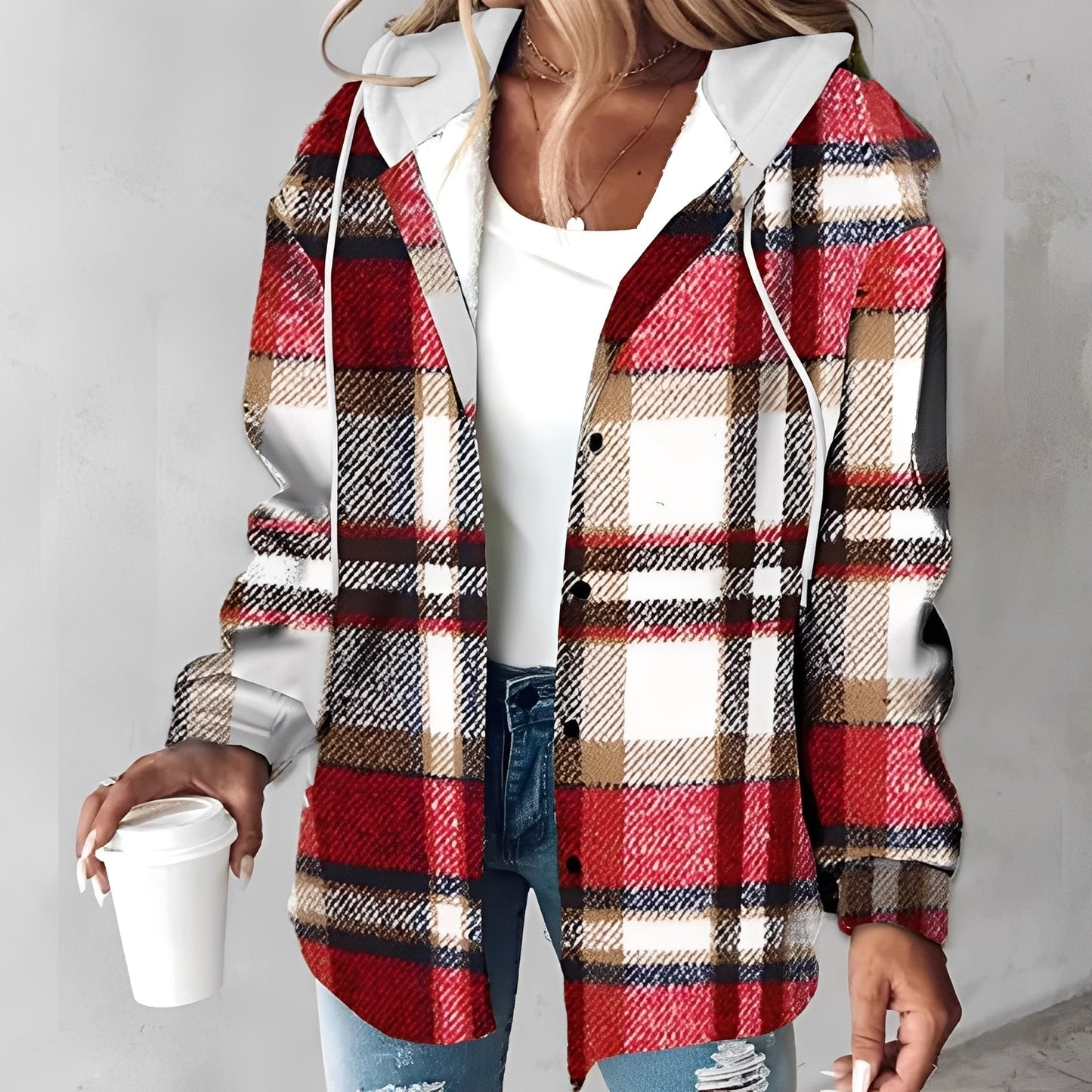 Street-Wave Womens Cozy Hooded Jacket For Cold Weather Soft Warm Fabric Relaxed Fit