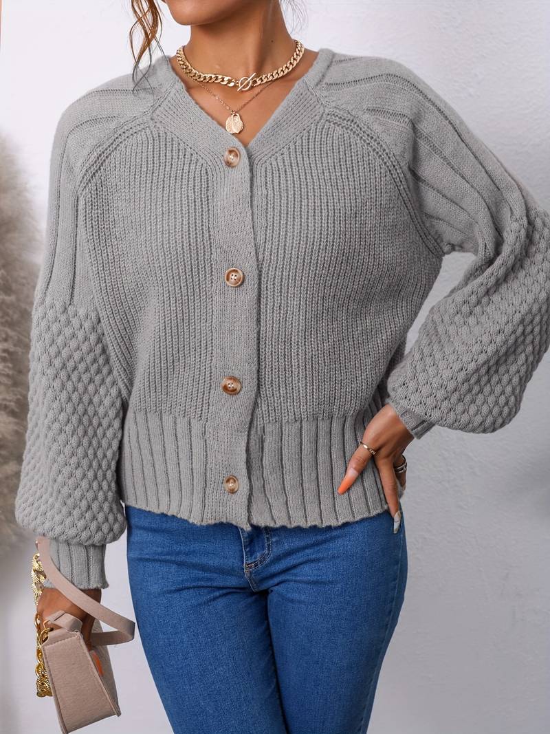 Street Wave Women's Chunky Knit Cardigan With Button Front For Everyday Chic And Cozy Comfort