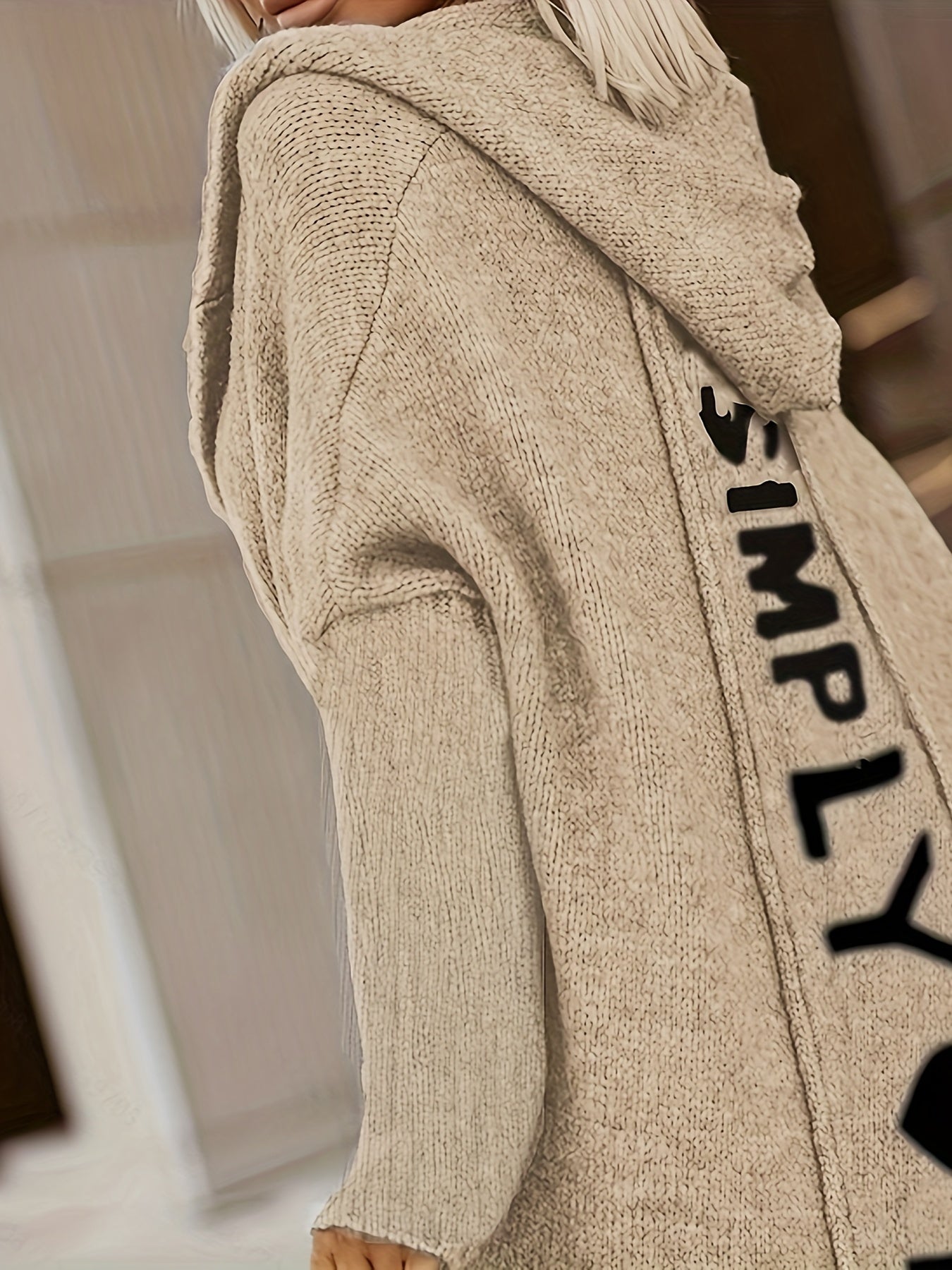 Street Wave Hoodie Cardigan For Women Soft Warm Long Knit Coat With Hood For Effortless Cozy Everyday Style