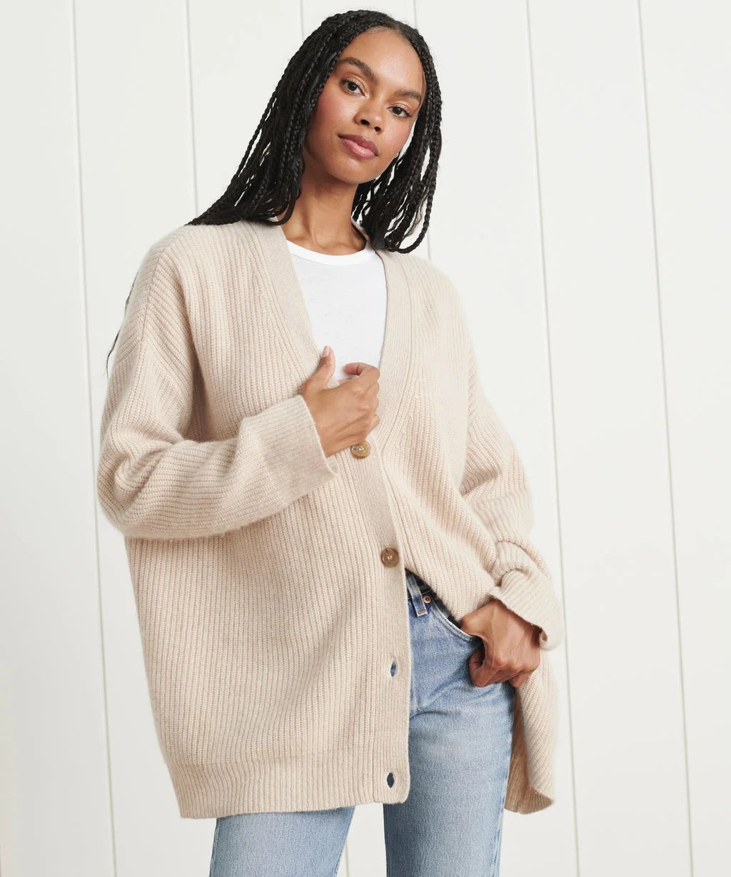 Street-wave Cashmere Cocoon Cardigan For Women Luxurious Soft Oversized Knit With Button Front