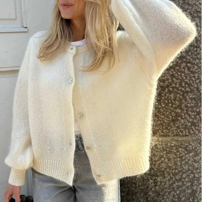 Street-Wave Womens Button Down Knit Sweater Cozy Soft Knit For Women Chic Everyday Wear