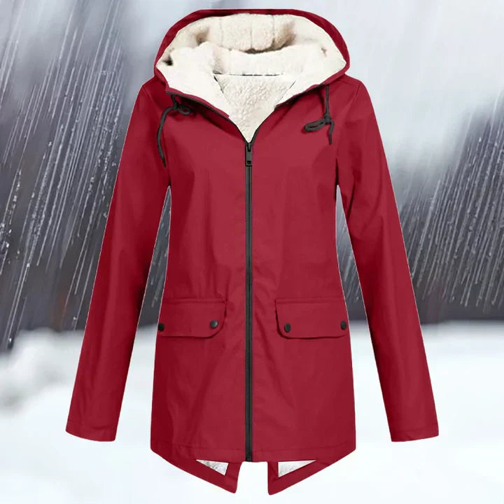 Street-Wave All-Weather Waterproof Hooded Windbreaker With Fleece Lining For Urban Explorers