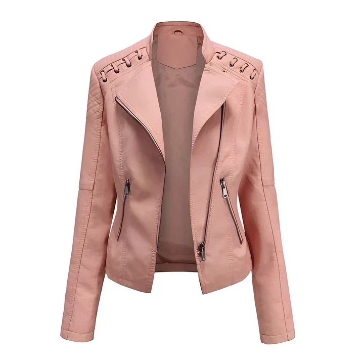 Streetwave Leather Jacket Women Zippered Biker Style Edgy Fashion Premium MustHave For Streetwear Enthusiasts