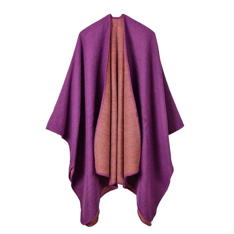 Street-wave Poncho Warmth With Flowing Silhouette For Modern Women All Season Comfort And Style