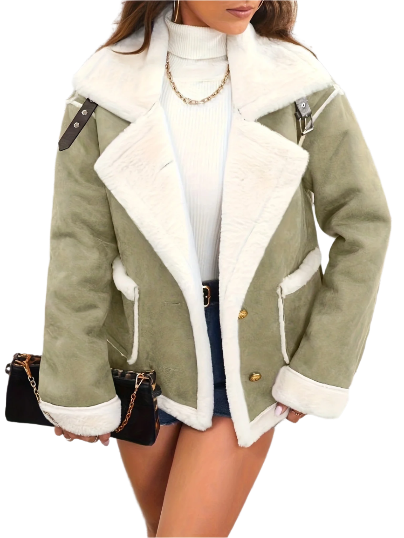 Street-wave Teddy Winter Coat For Women Cozy Plush Faux Fur Collar And Trim Stylish Warmth