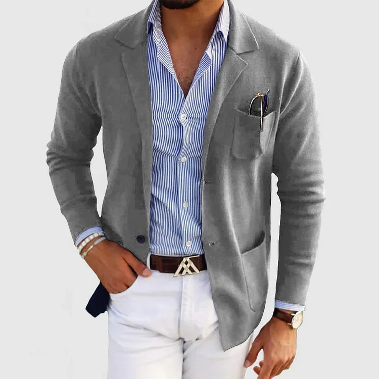 Street-Wave Men's Blazer Elegant Versatile Button Front Jacket For Smart Casual Professionals