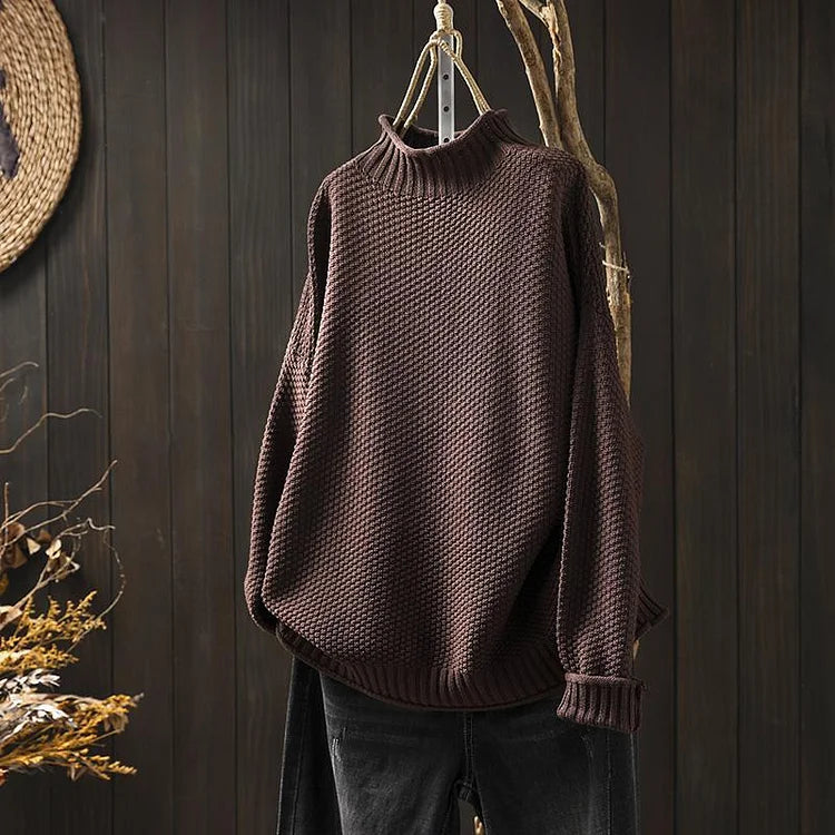 Street-wave Knit Turtleneck Sweater For Women And Men Cozy Colorful Rollneck Pullover