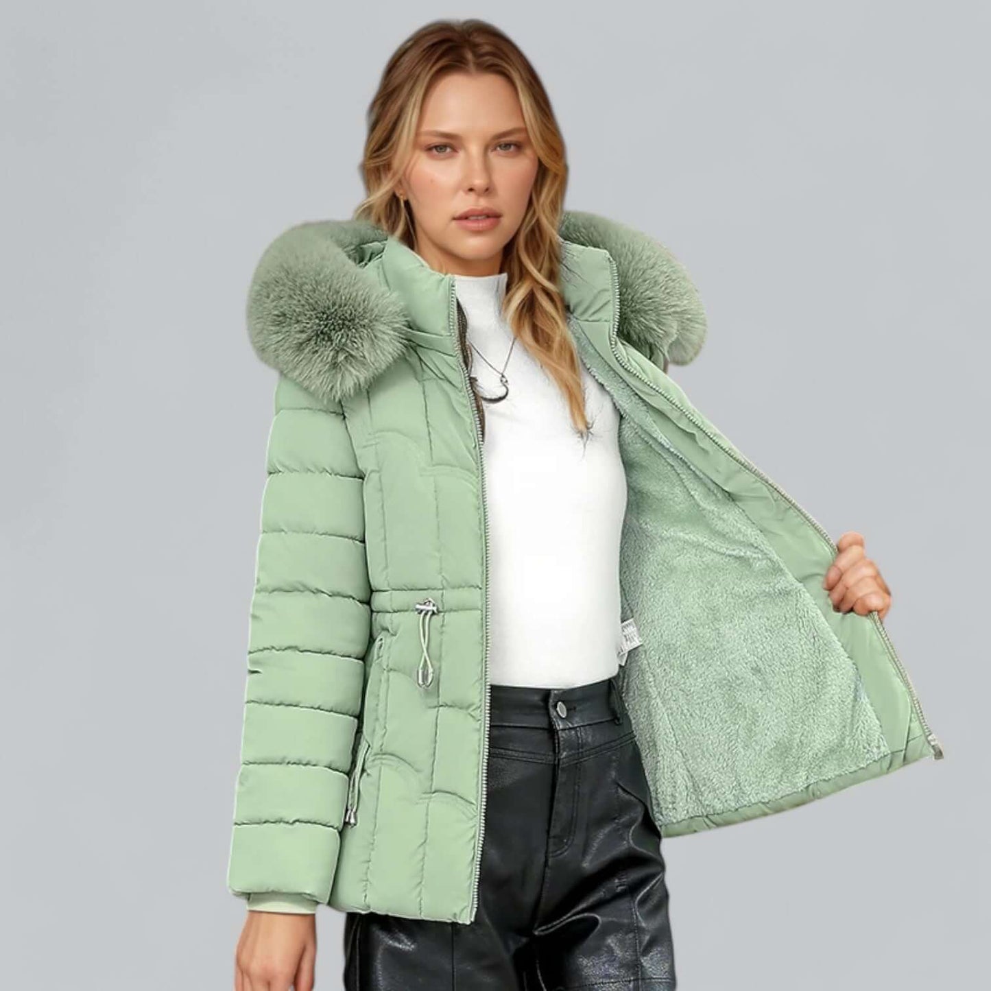 Street-wave Women's Padded Parka Coat With Faux Fur Hood, Warm Cozy Comfort, Stylish Winter Essential