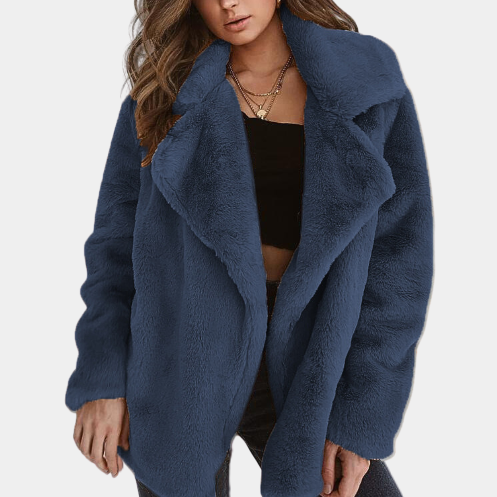 Street-Wave Oversize Coat With Open Collar For Women, Cozy, Versatile Fall Winter Layering Essential
