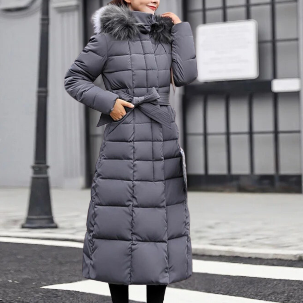 Street-Wave Quilted Long Hooded Winter Coat With Fur Trim For Women Premium Weatherproof Comfort