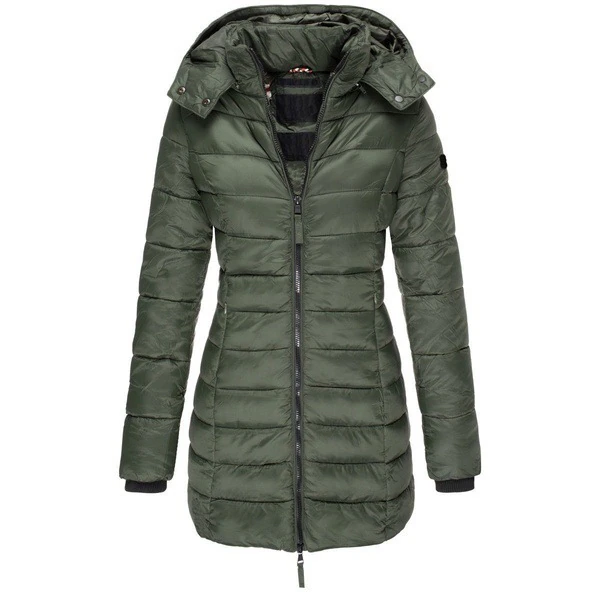 Street-Wave Long Down Jacket For Women With Hood SlimFit Warm Winter Coat Windproof