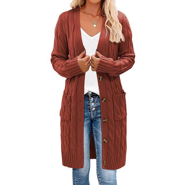 Streetwave Long Knit Cardigan For Women Warm Cozy Knitwear Chic Wardrobe Essential