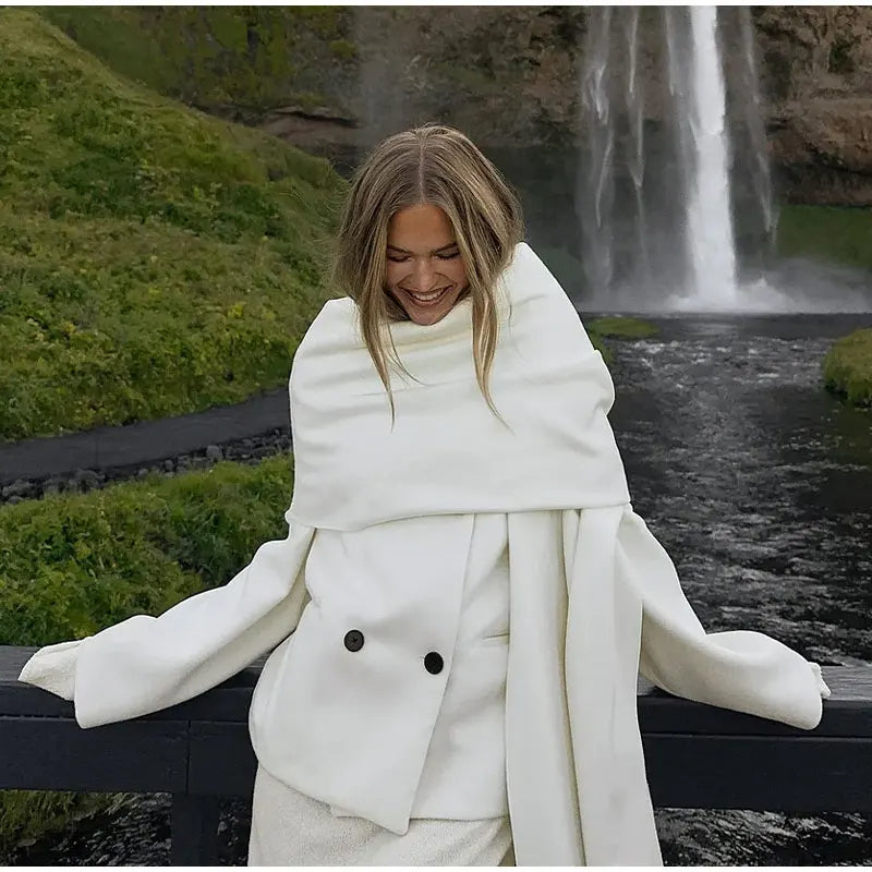 Street-Wave Vintage Winter Coat For Women Double Breasted Stand Collar Warmth And Timeless Style