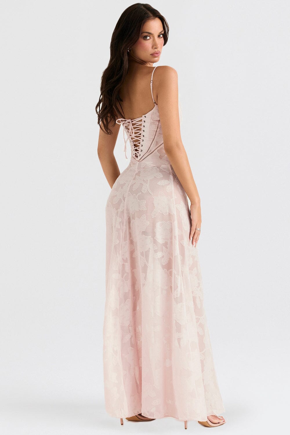 Street-Wave Women Maxi Dress Chiffon Floral Print Slim Fit Spaghetti Straps