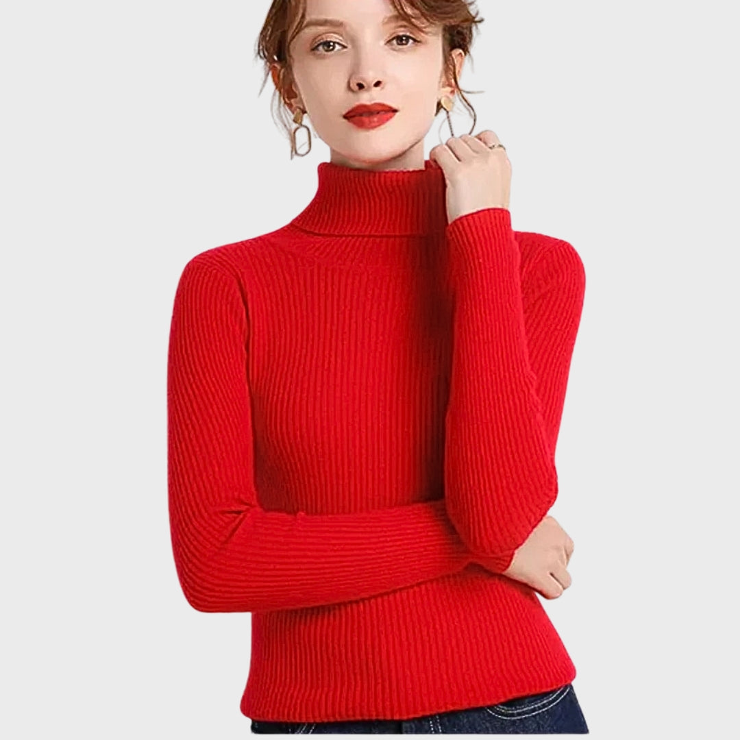 Street-Wave Cashmere Rollneck Sweater For Autumn Women Luxuriously Cozy Turtleneck