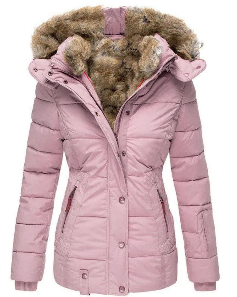 Street-wave Puffer Winter Coat With Faux Fur Lining For Women Ultra Warm Insulated Comfort