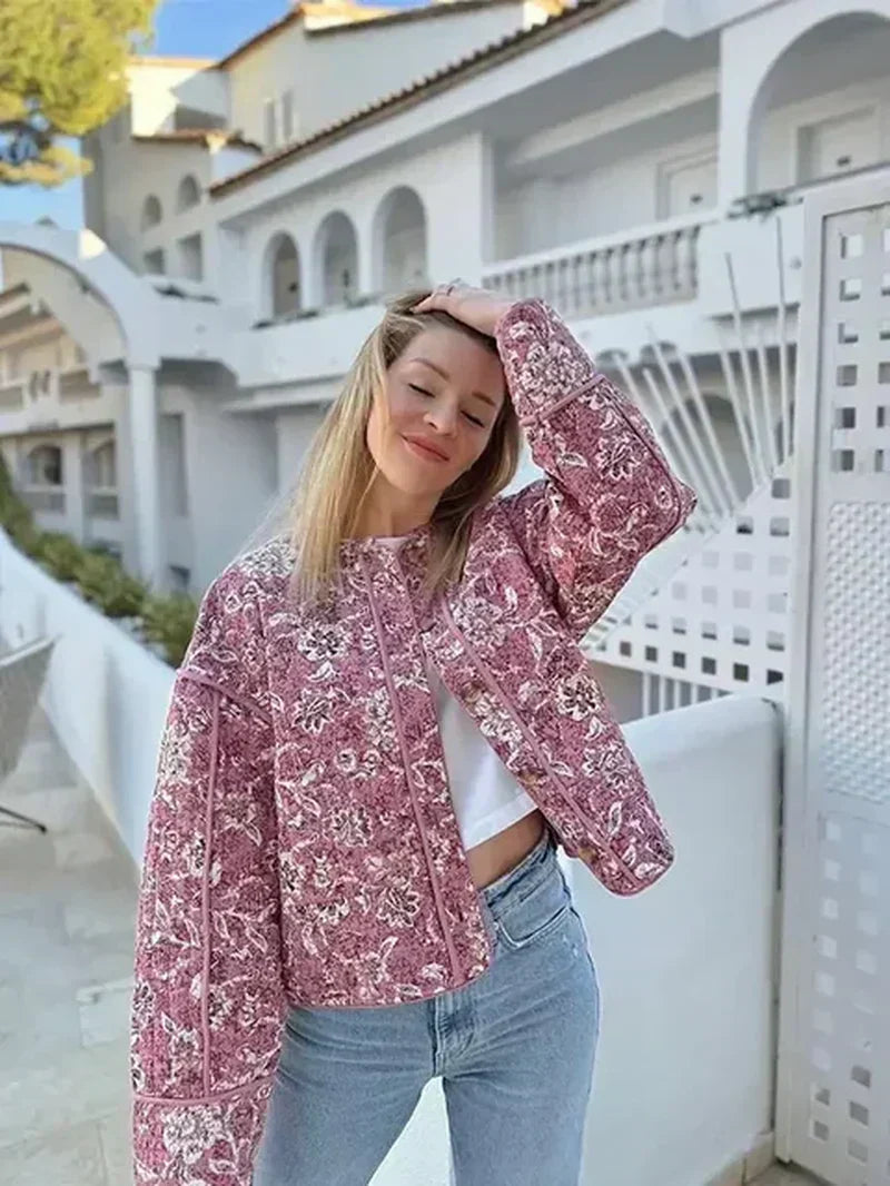 Street-Wave Floral Quilted Winter Jacket For Women Timeless Elegant Warmth And Cozy Comfort