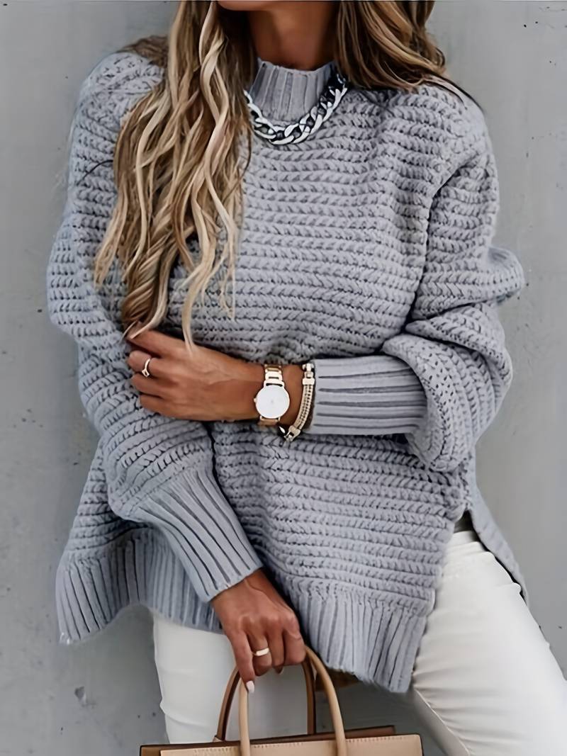 Street Wave Chunky Knit Pearl Sweater For Women Cozy Warm Versatile Pullover For Fall And Winter