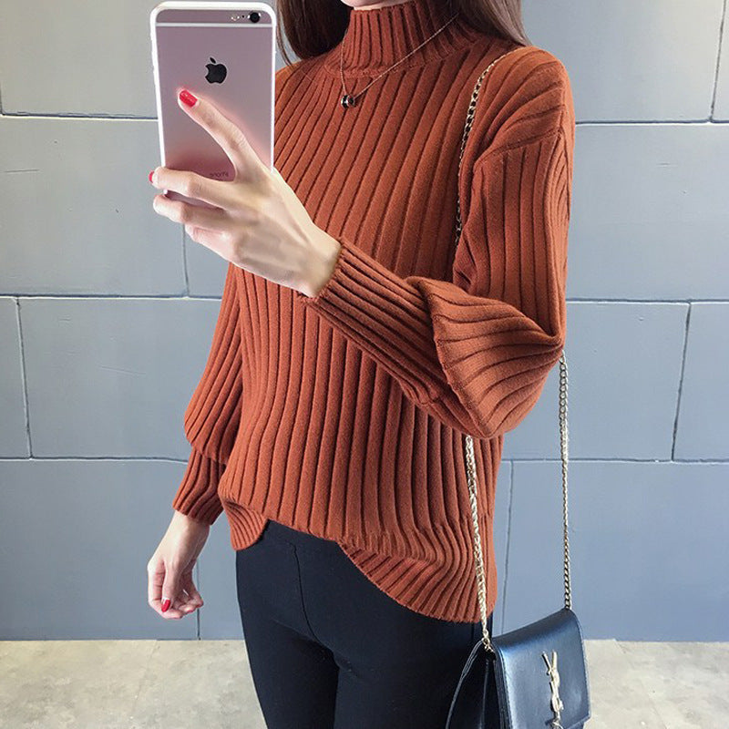 Street-wave Women Chunky Knit Sweater With High Collar And Textured Design Premium Soft Wool Blend For Cold Weather