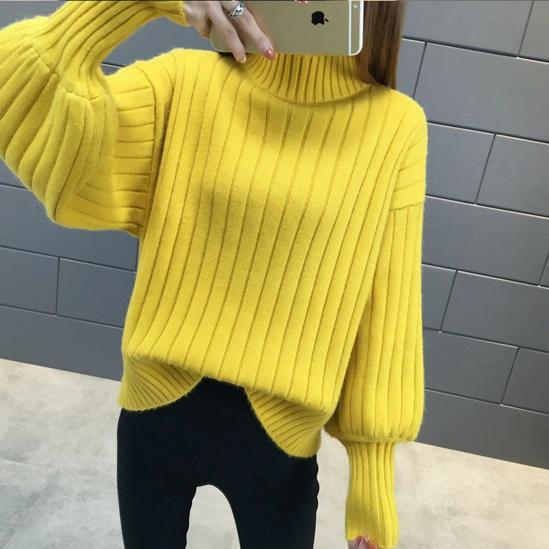 Street-wave Women Chunky Knit Sweater With High Collar And Textured Design Premium Soft Wool Blend For Cold Weather