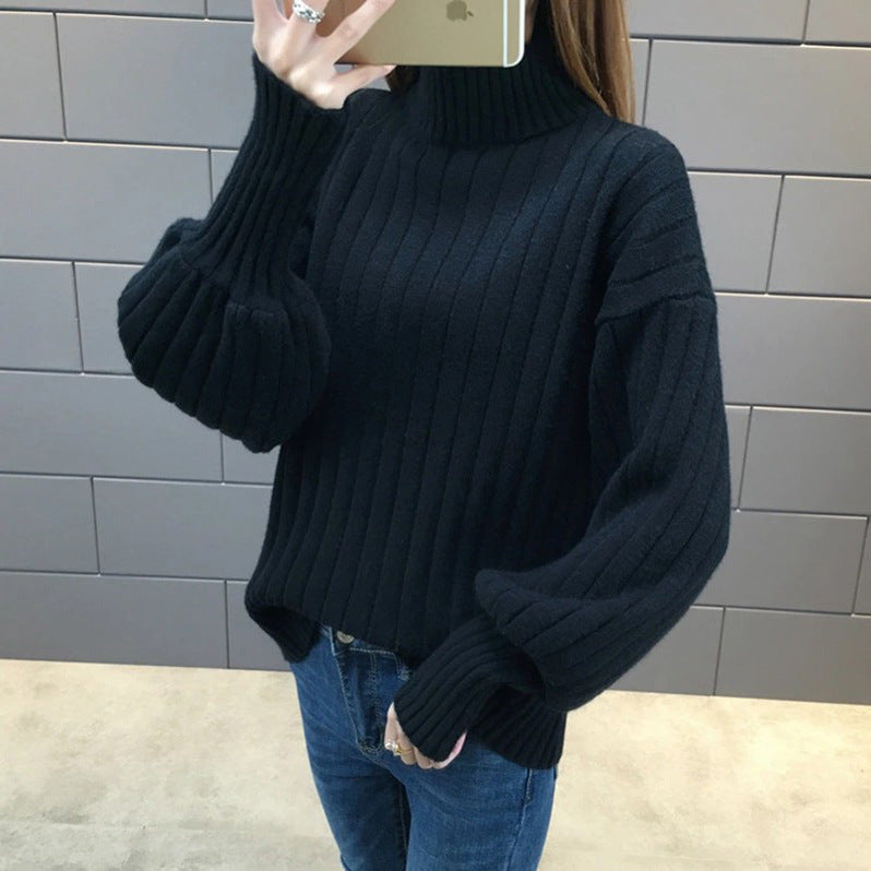 Street-wave Women Chunky Knit Sweater With High Collar And Textured Design Premium Soft Wool Blend For Cold Weather