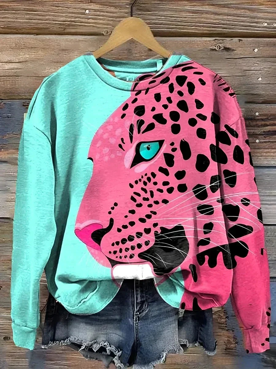 Animal Print Pullover By Streetwave Jacquelin For Women Warm Cozy Knitwear Comfort And Style