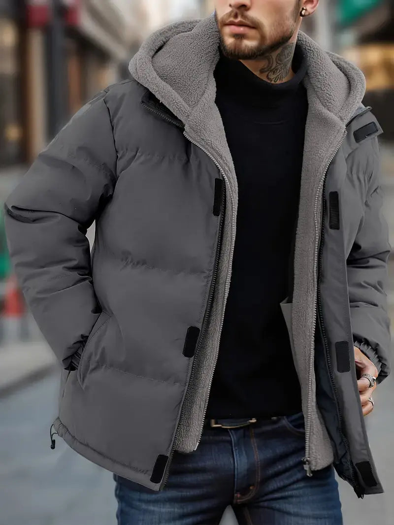 Street-Wave Casual Quilted Jacket For Men Modern Fit Warmth And Practical Pockets