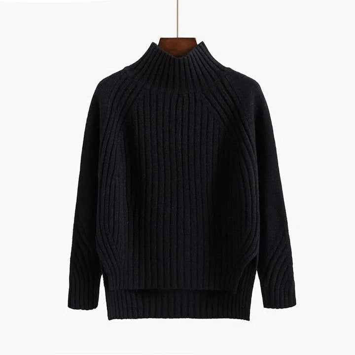 Streetwave Women Knit Pullover With Half Roll Neck Cozy Warmth And Modern Style For Everyday Wear